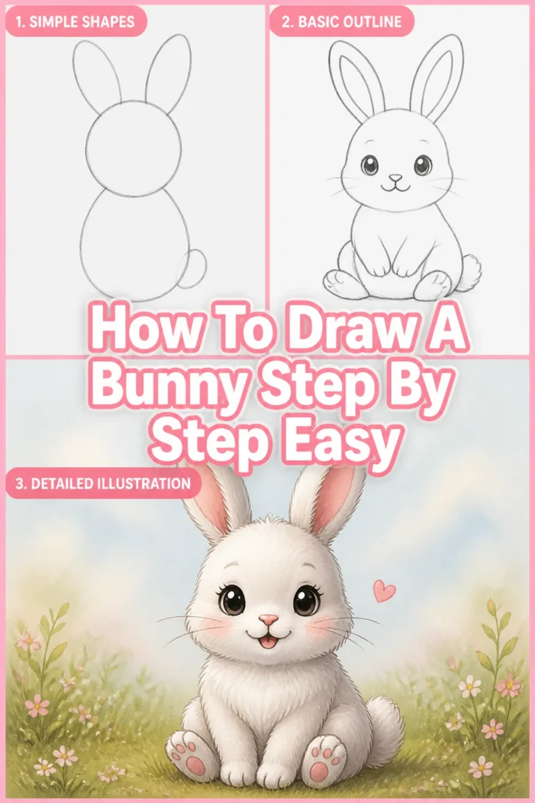 🐰 How To Draw A Bunny Step By Step Easy