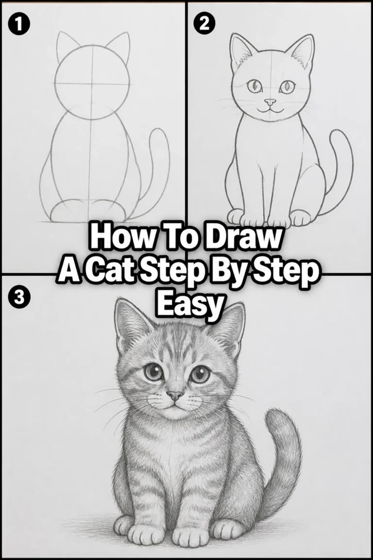 🐱 How To Draw A Cat Step By Step Easy
