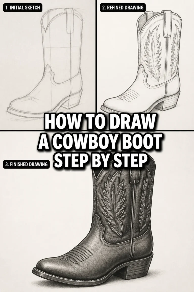 🤠 How To Draw A Cowboy Boot Step By Step