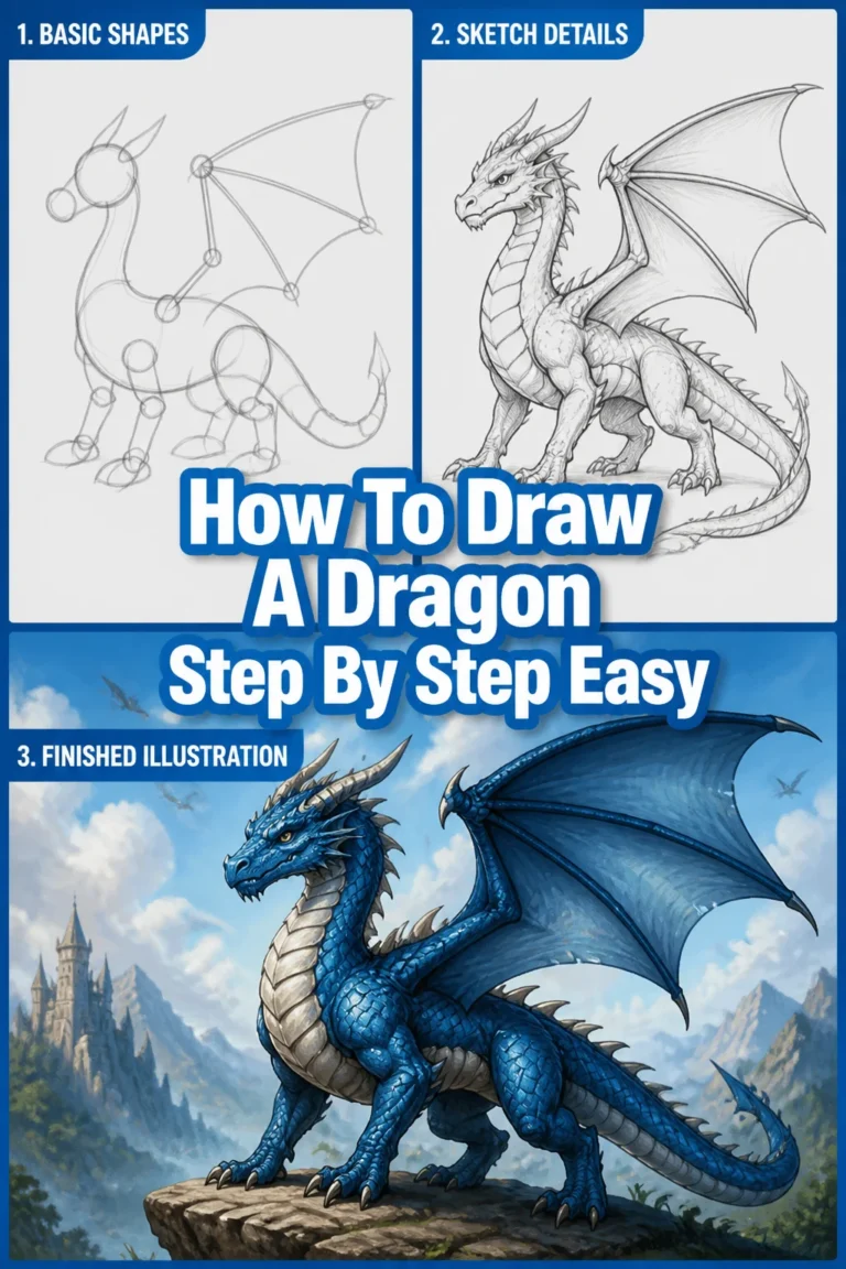 🐉 How To Draw A Dragon Step By Step Easy