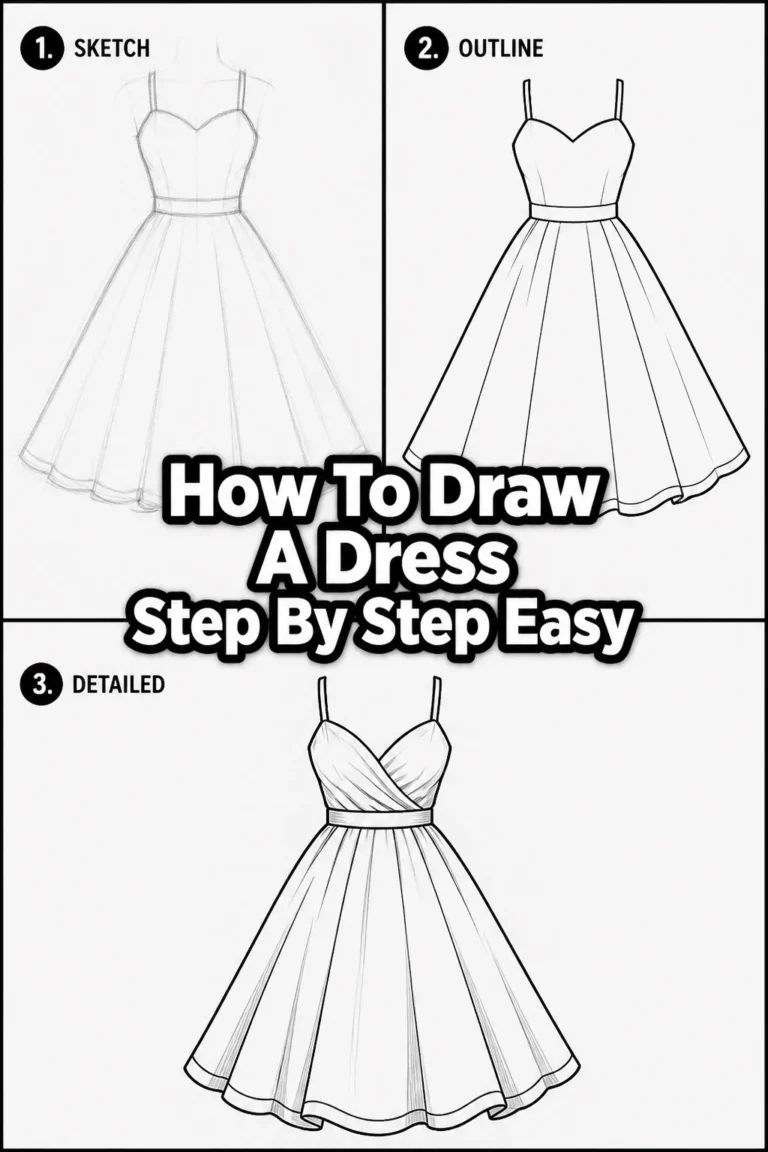 👗 How To Draw A Dress Step By Step Easy