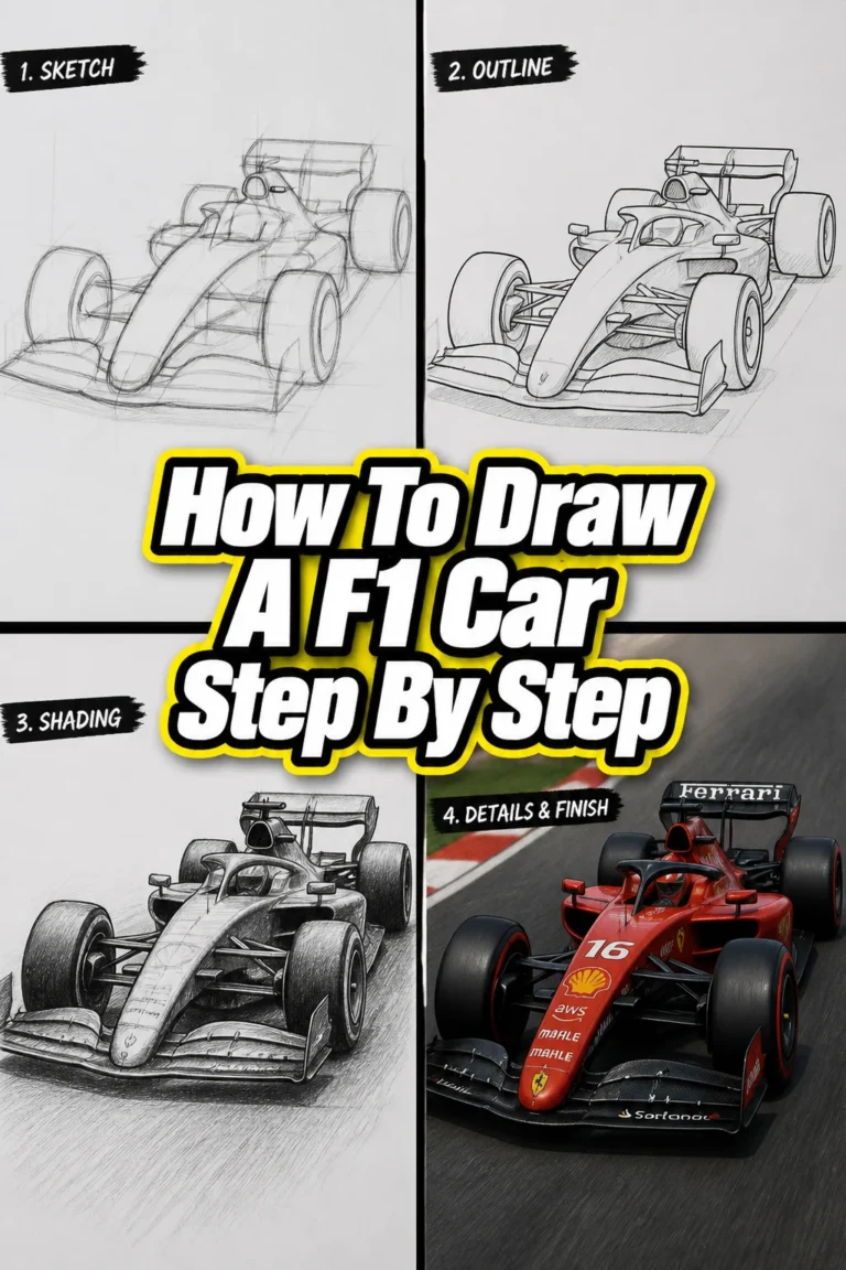 🏎️ How To Draw A F1 Car Step By Step
