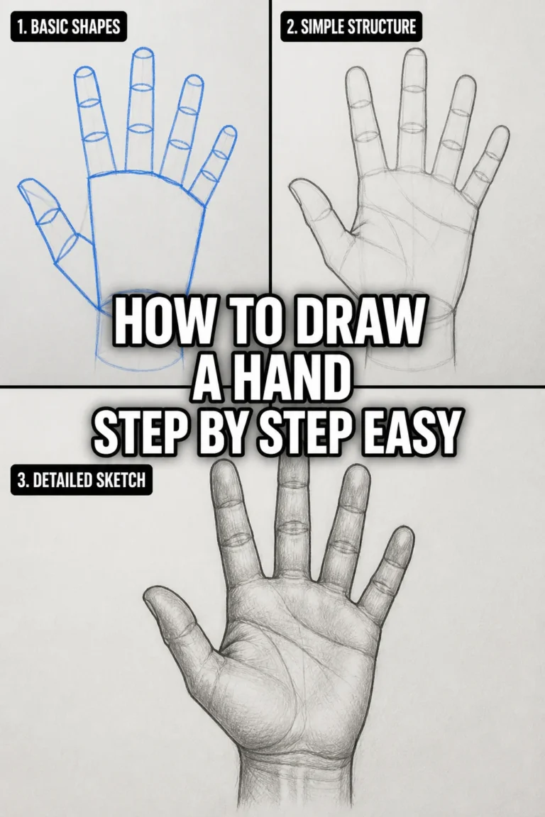 ✍️ How To Draw A Hand Step By Step Easy