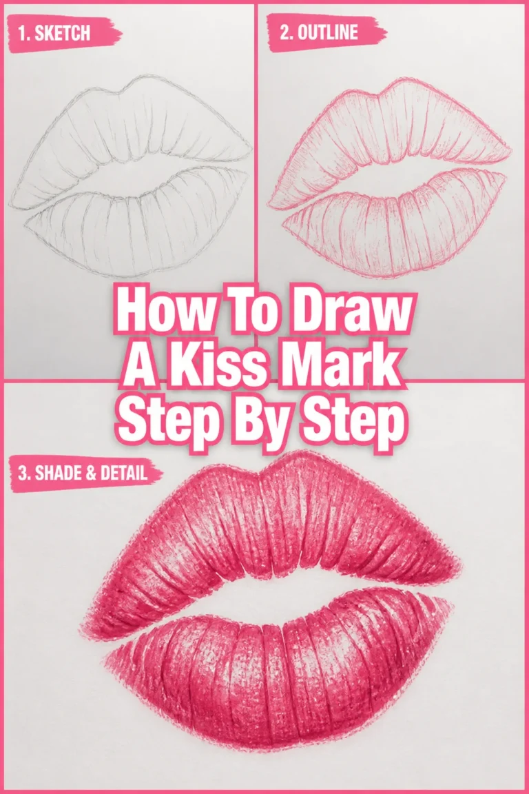 💋 How To Draw A Kiss Mark Step By Step