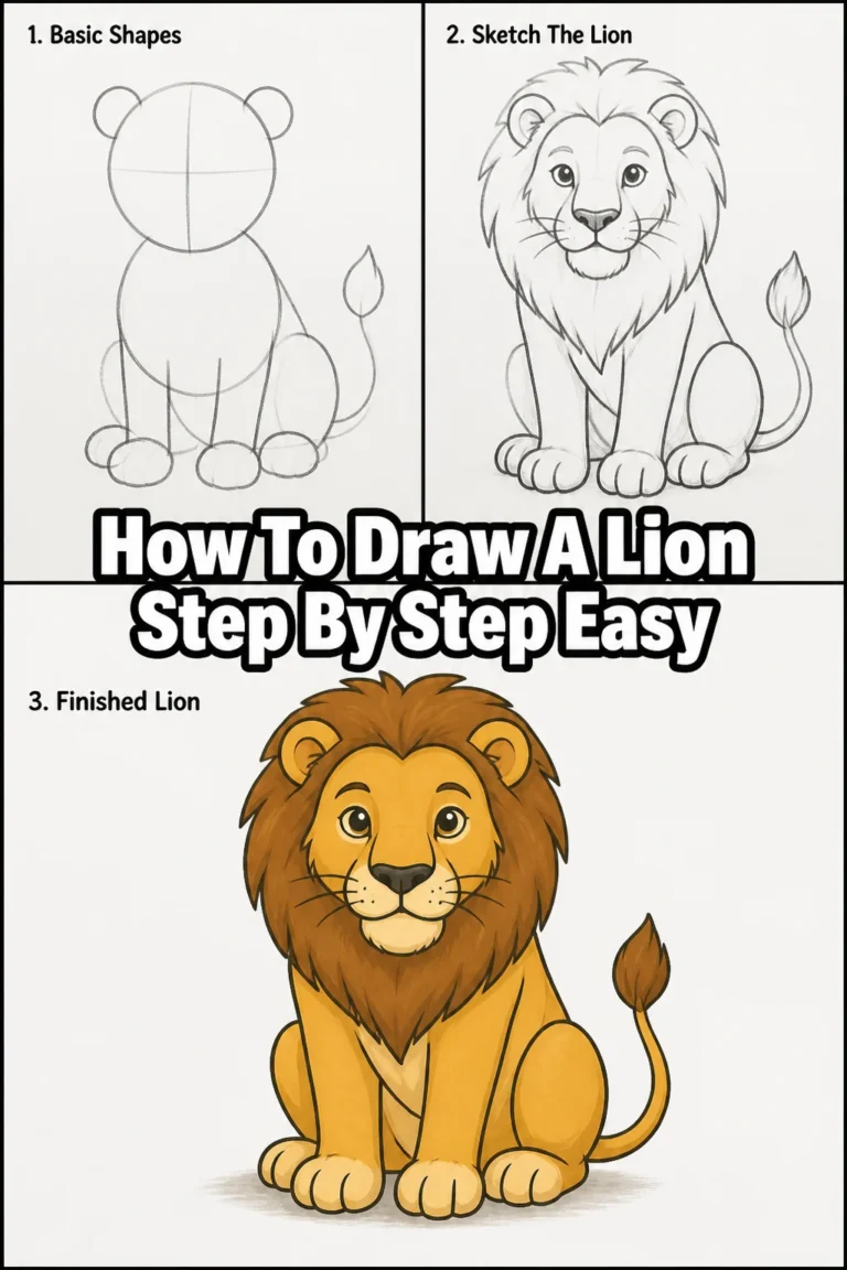 How To Draw A Lion Step By Step Easy