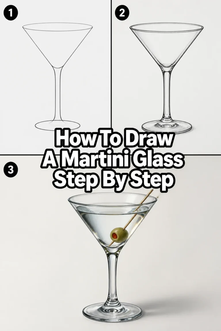 🍸 How To Draw A Martini Glass Step By Step