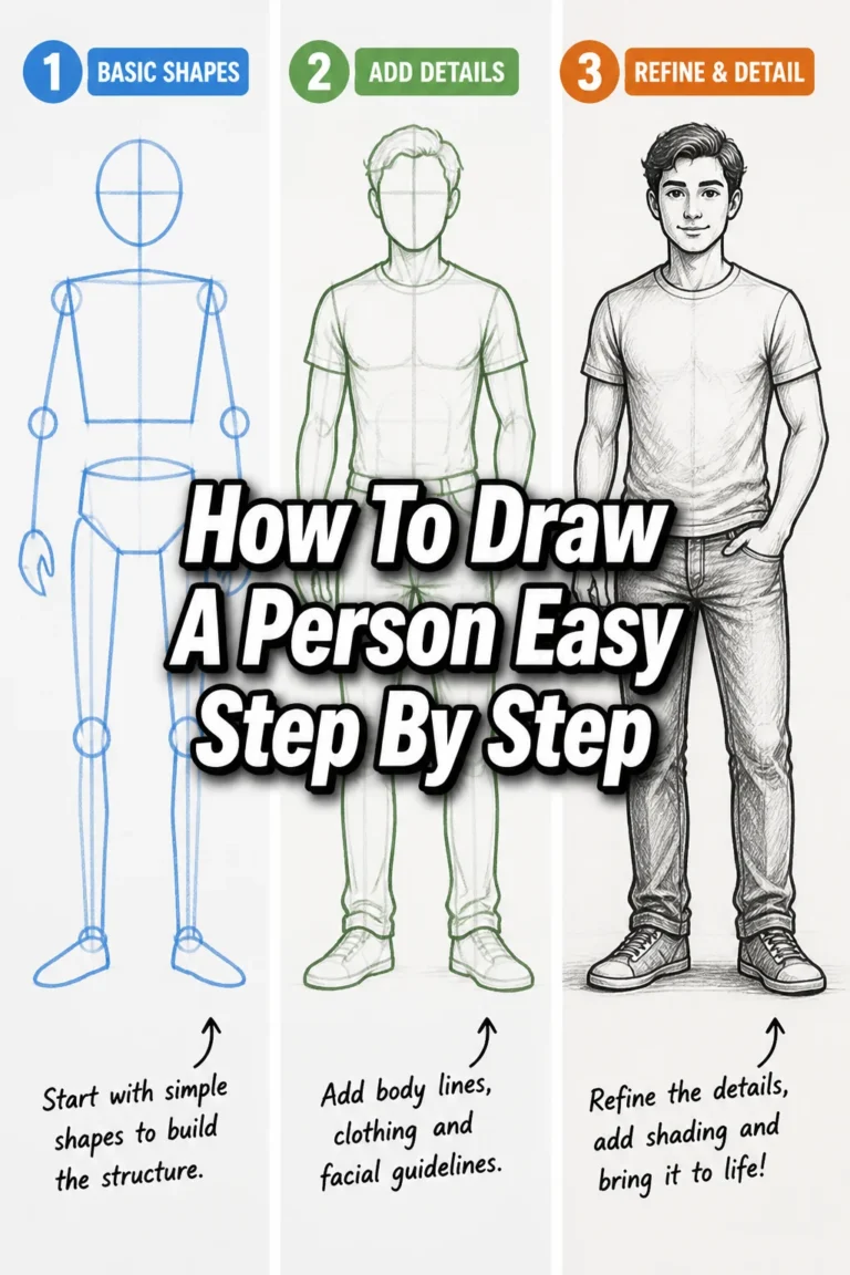 🧍‍♀️ How To Draw A Person Easy Step By Step