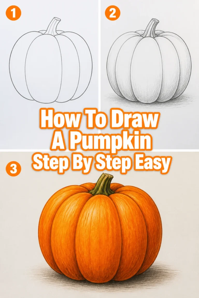 🎃 How To Draw A Pumpkin Step By Step Easy