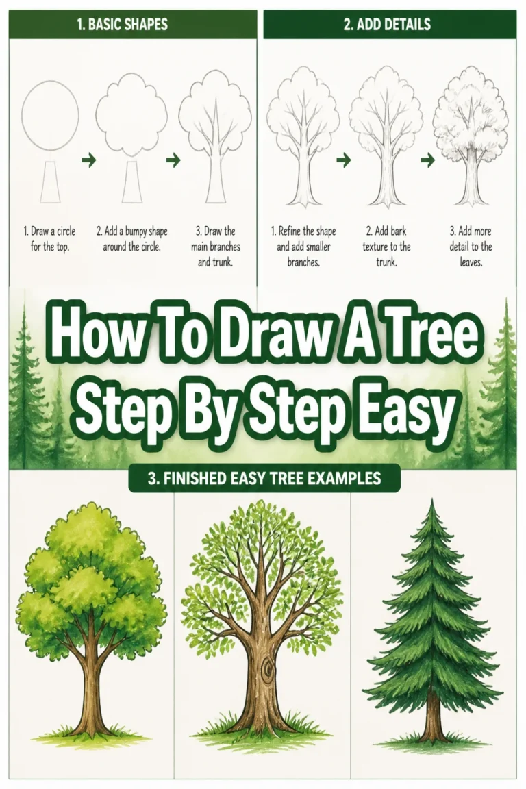 🌳 How To Draw A Tree Step By Step Easy