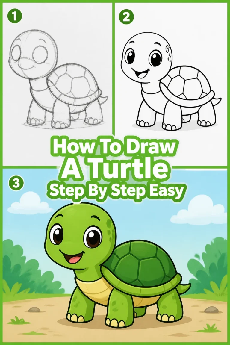 🐢 How To Draw A Turtle Step By Step Easy