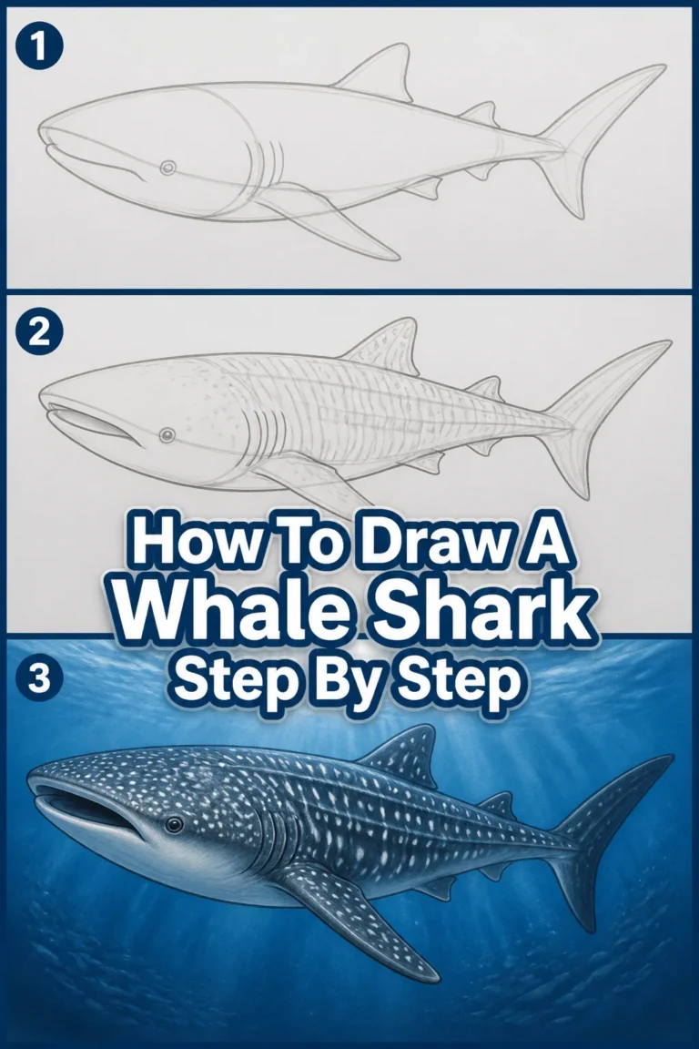 🦈 How To Draw A Whale Shark Step By Step