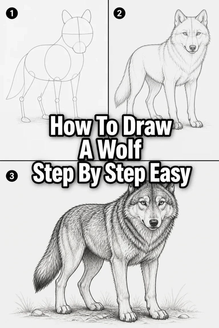 🐺 How To Draw A Wolf Step By Step Easy