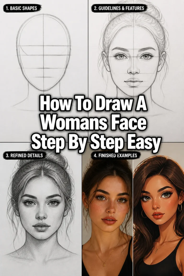 🎨 How To Draw A Womans Face Step By Step Easy
