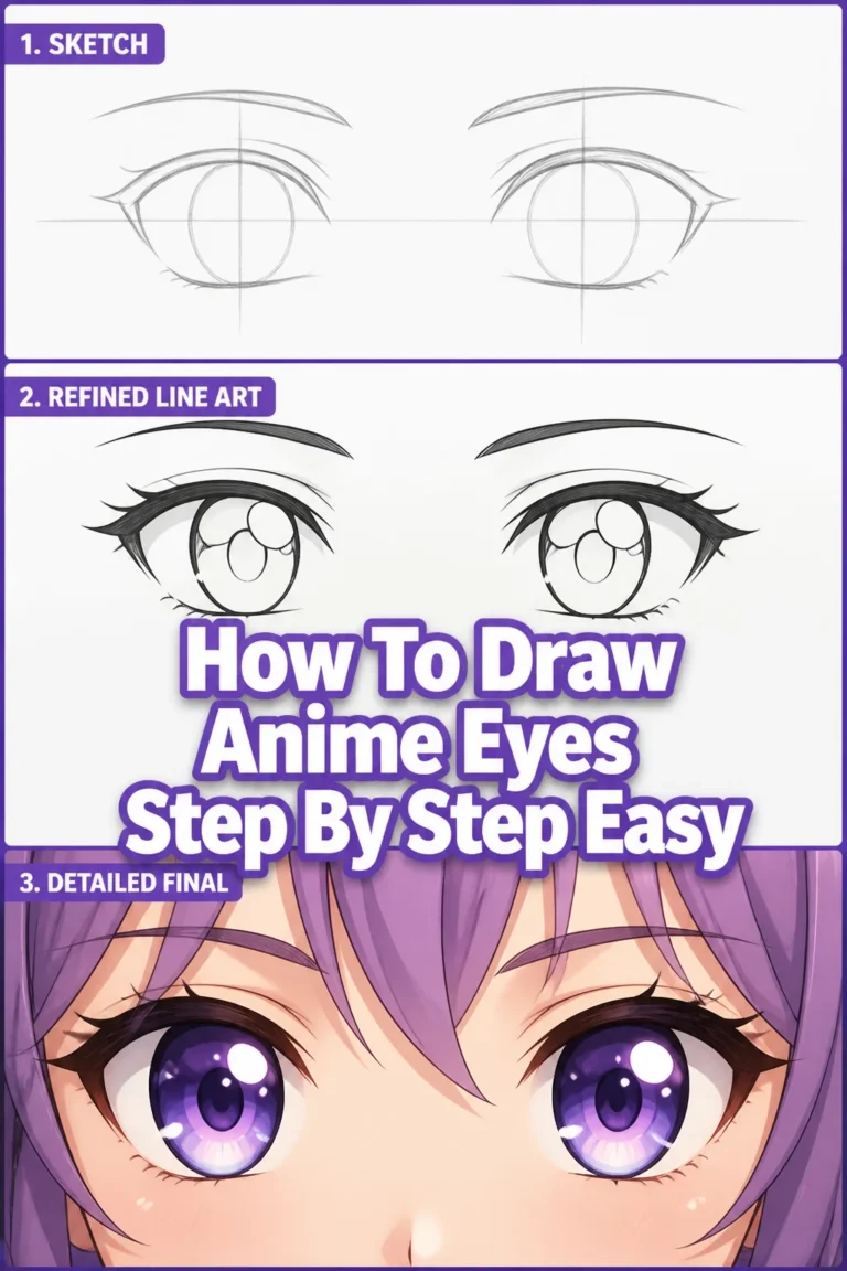 ✨ How To Draw Anime Eyes Step By Step Easy