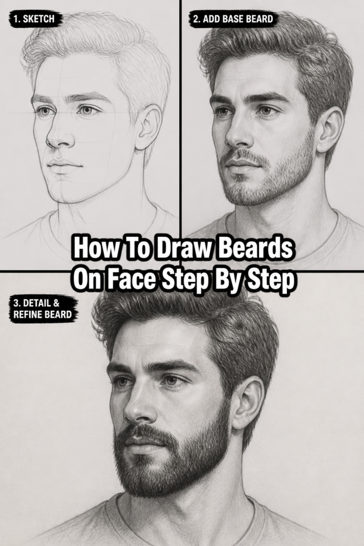 🧔 How To Draw Beards On Face Step By Step – MelodyWillingham.com Art Ideas