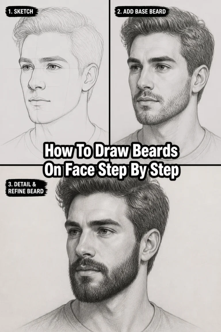 🧔 How To Draw Beards On Face Step By Step
