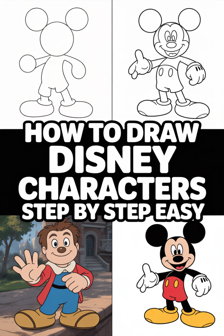 🎨 How To Draw Disney Characters Step By Step Easy – MelodyWillingham ...
