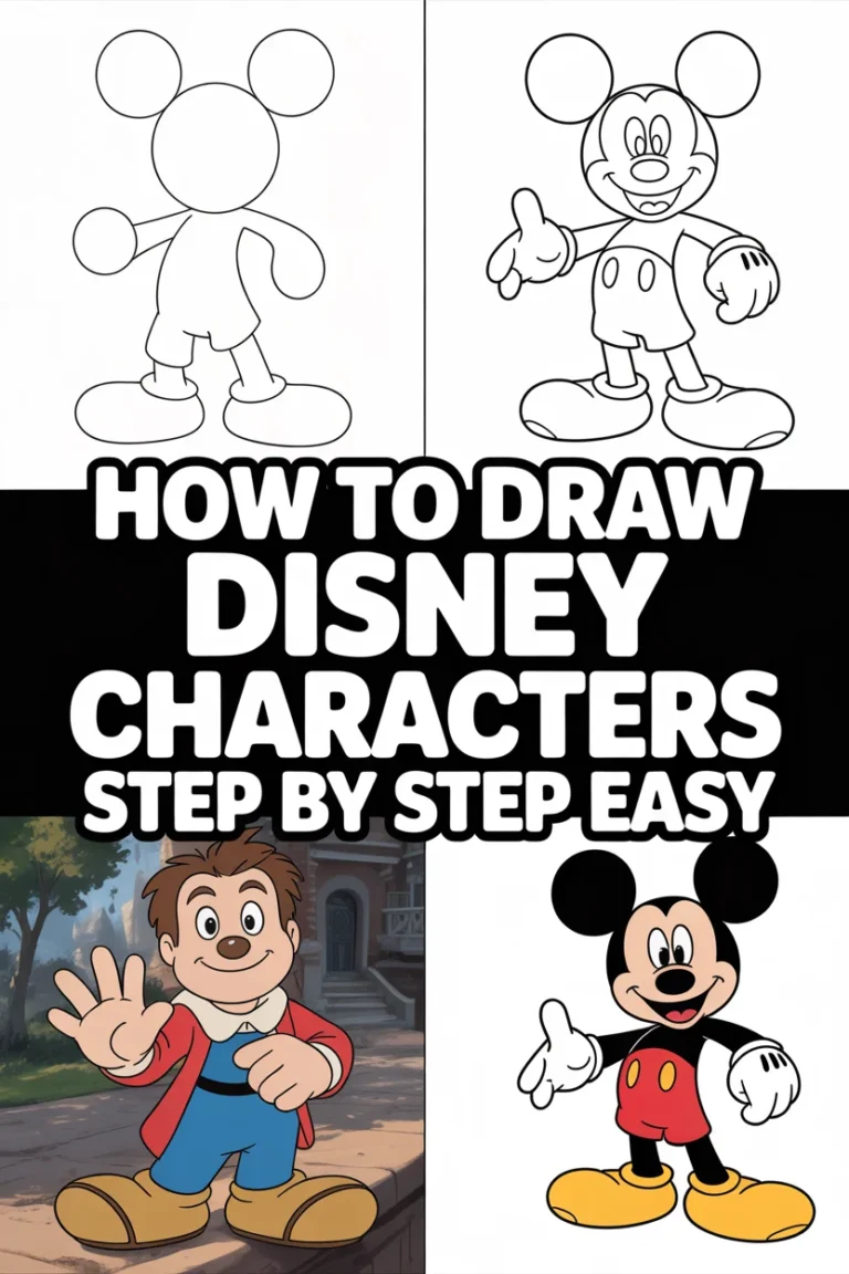 🎨 How To Draw Disney Characters Step By Step Easy