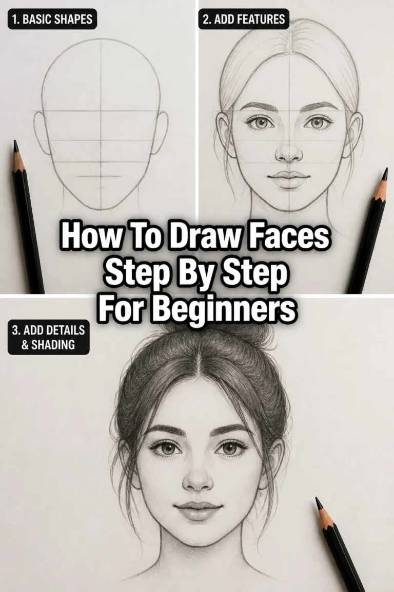 ✍️ How To Draw Faces Step By Step For Beginners