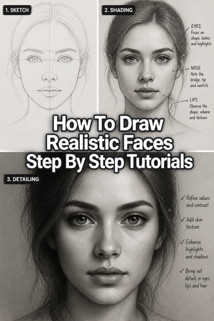 How To Draw Realistic Faces Step By Step Tutorials – MelodyWillingham ...