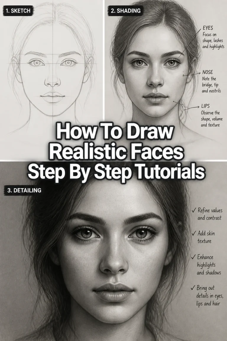 How To Draw Realistic Faces Step By Step Tutorials