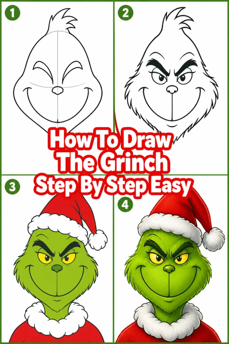 🎄 How To Draw The Grinch Step By Step Easy