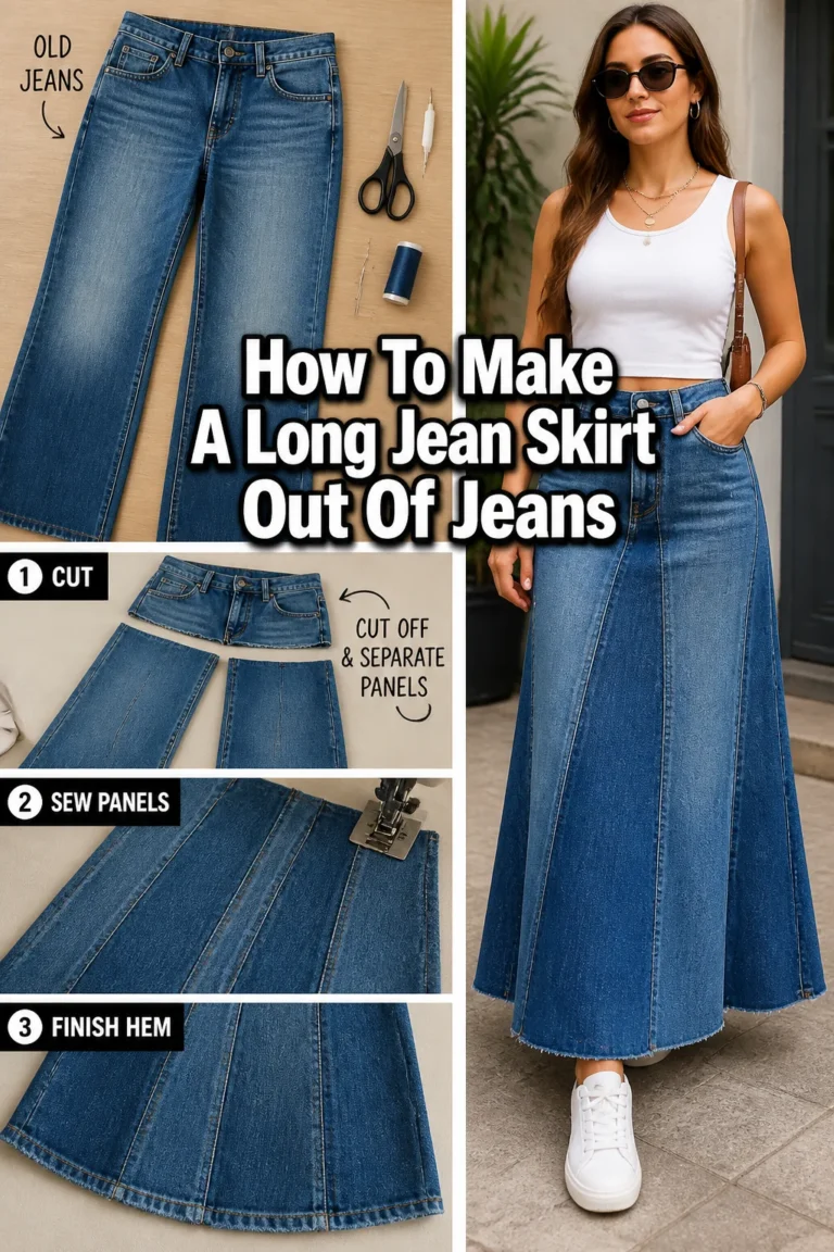 🧵 How To Make A Long Jean Skirt Out Of Jeans