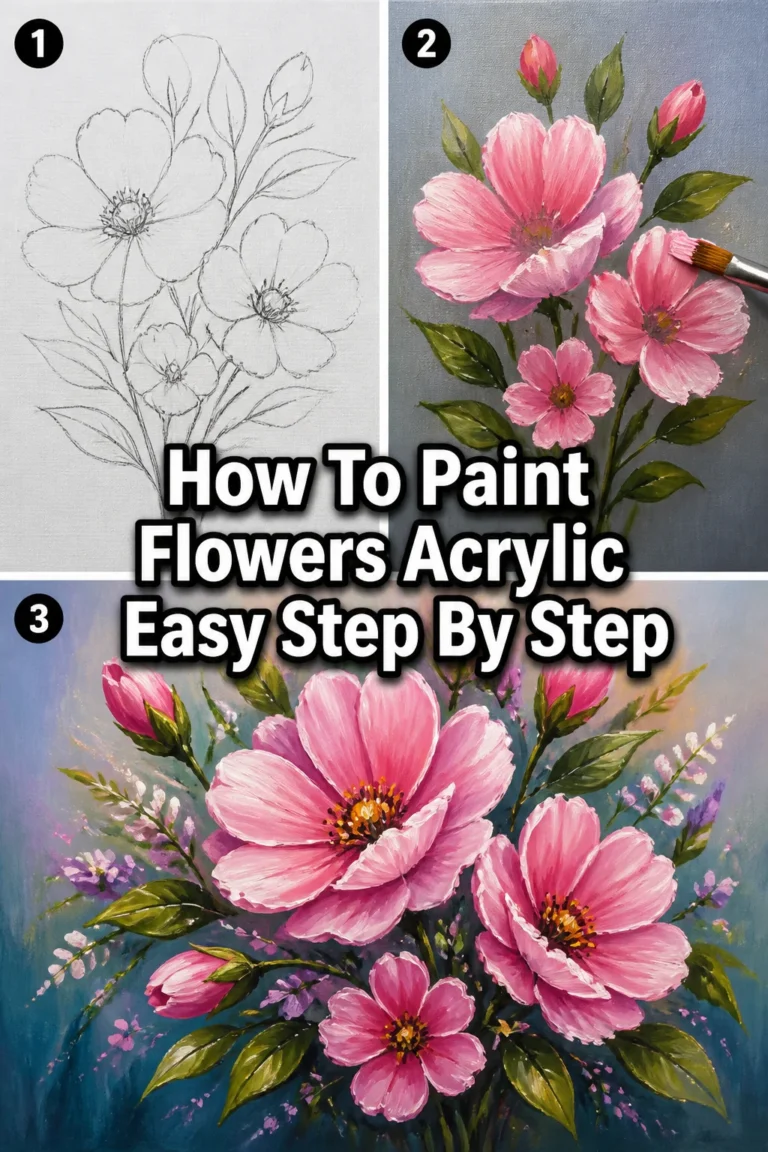 🎨 How To Paint Flowers Acrylic Easy Step By Step