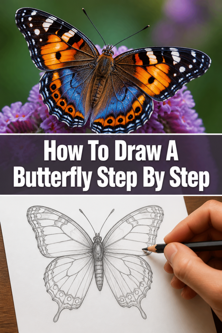 🦋 How To Draw A Butterfly Step By Step