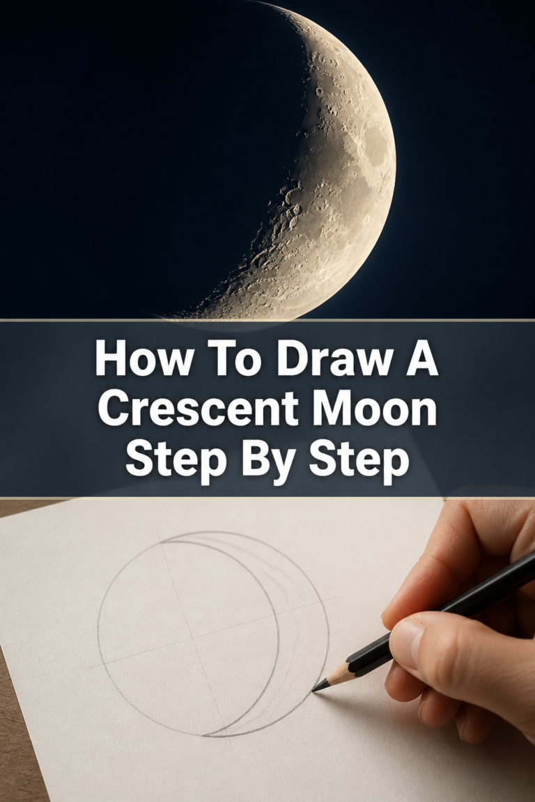 🌙 How To Draw A Crescent Moon Step By Step