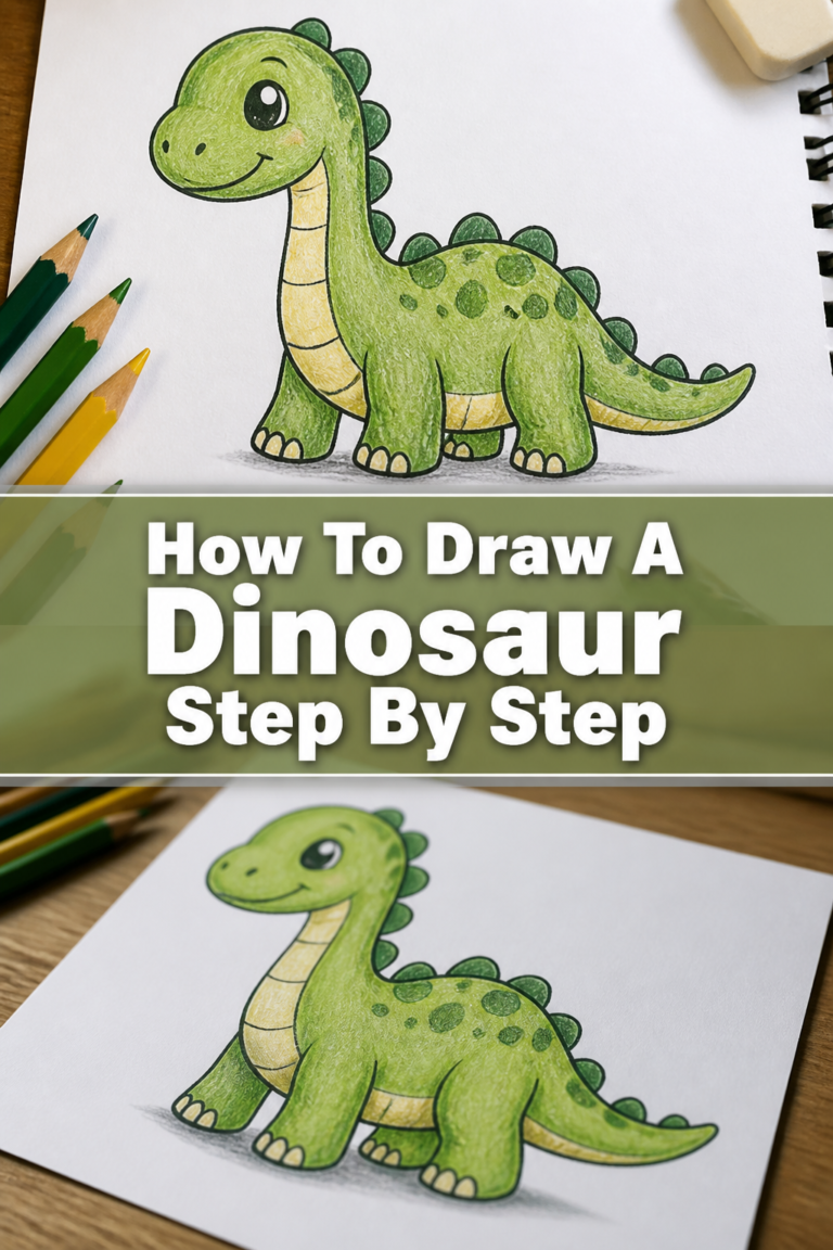 🦖 How To Draw A Dinosaur Step By Step