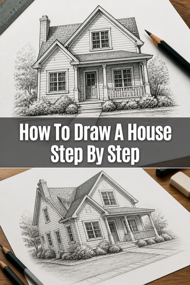🏡 How To Draw A House Step By Step