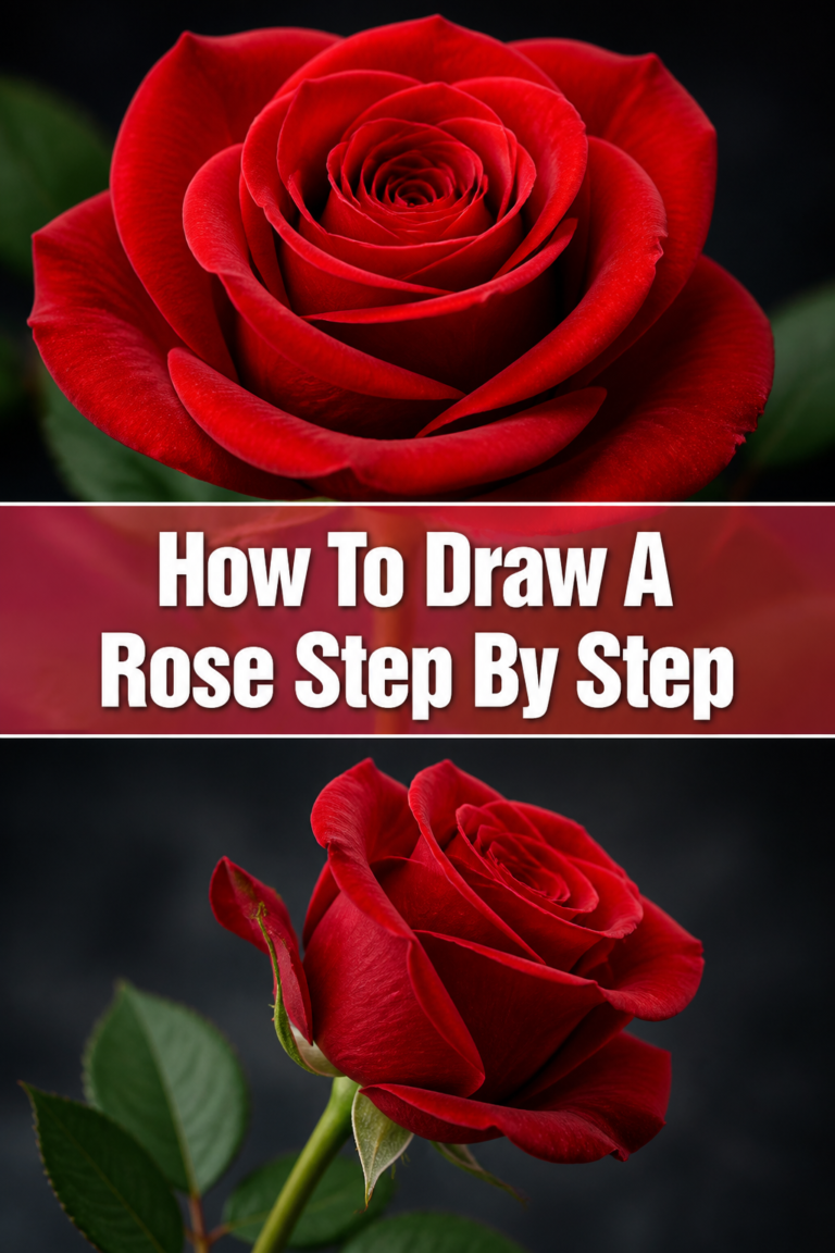 🌹 How To Draw A Rose Step By Step