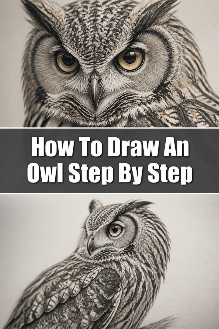 🦉 How To Draw An Owl Step By Step