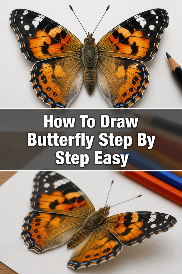💡 How To Draw Butterfly Step By Step Easy