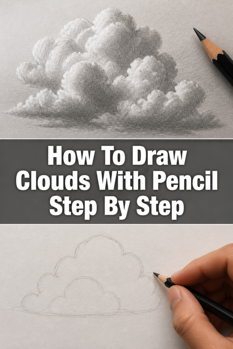 ☁️ How To Draw Clouds With Pencil Step By Step