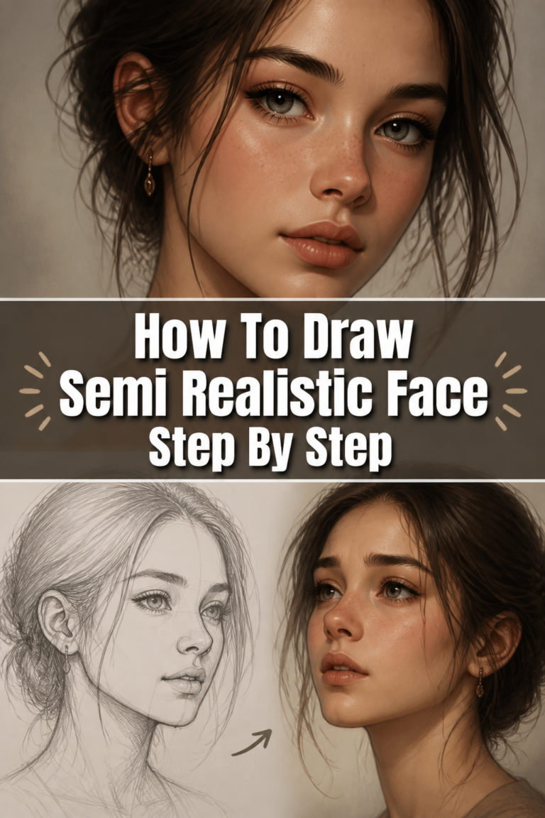 🎨 How To Draw Semi Realistic Face Step By Step