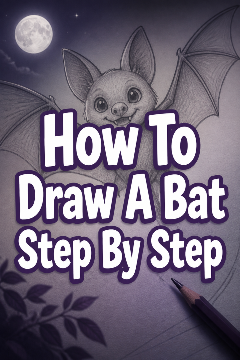 🦇 How To Draw A Bat Step By Step