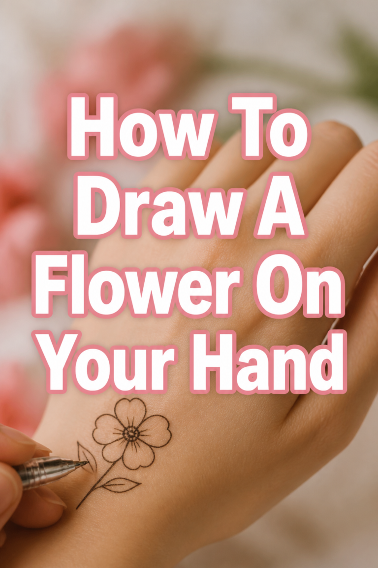 🌸 How To Draw A Flower On Your Hand