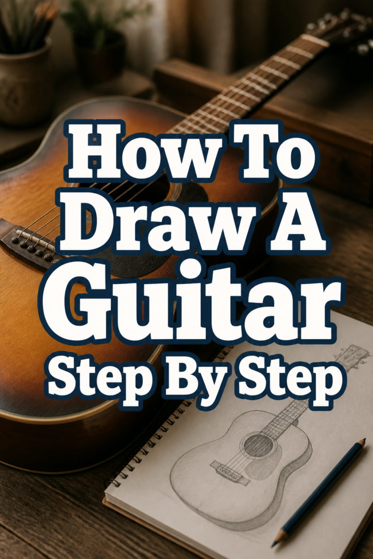 🎸 How To Draw A Guitar Step By Step