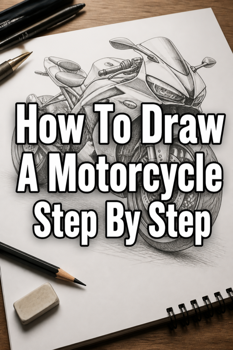 🏍️ How To Draw A Motorcycle Step By Step