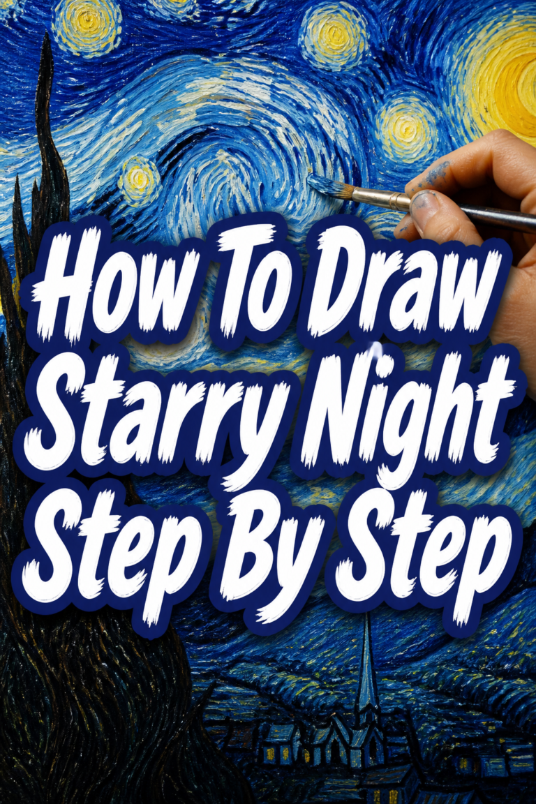 🎨 How To Draw Starry Night Step By Step